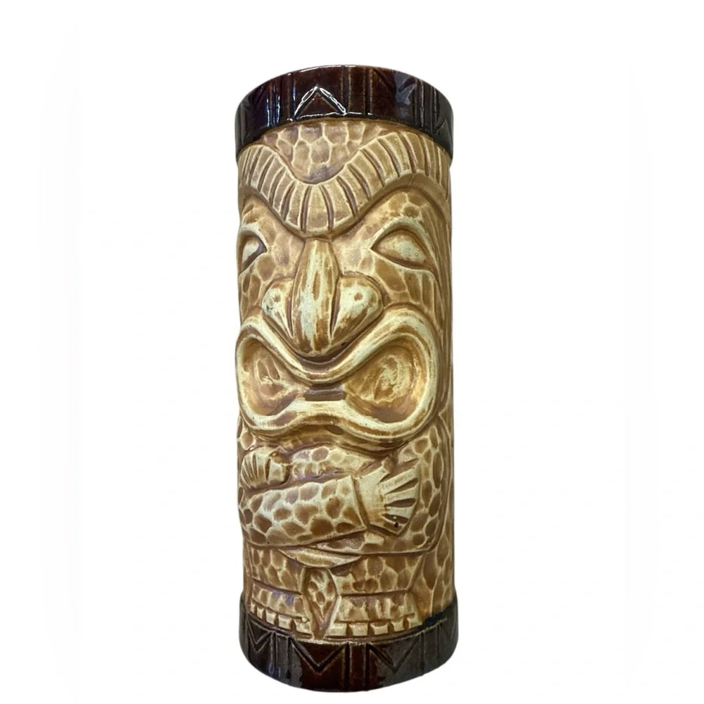 Vintage Tiki Cup Ceramic Totem Polynesian Style MCM Made In Japan